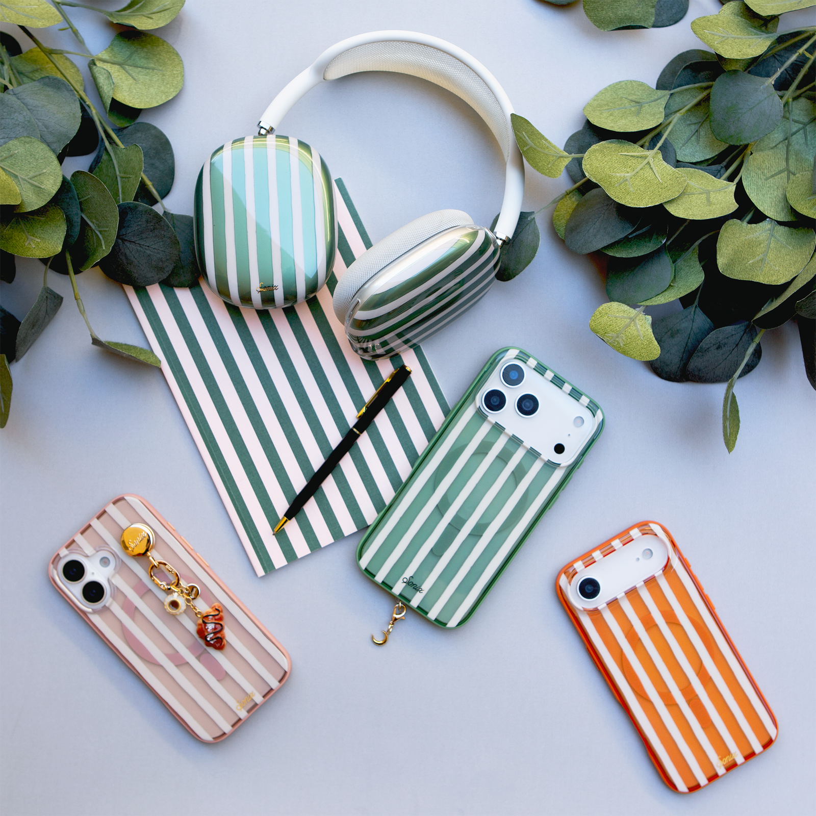 Abstract Stripe Nude MagSafe® Compatible iPhone Case - Image 4