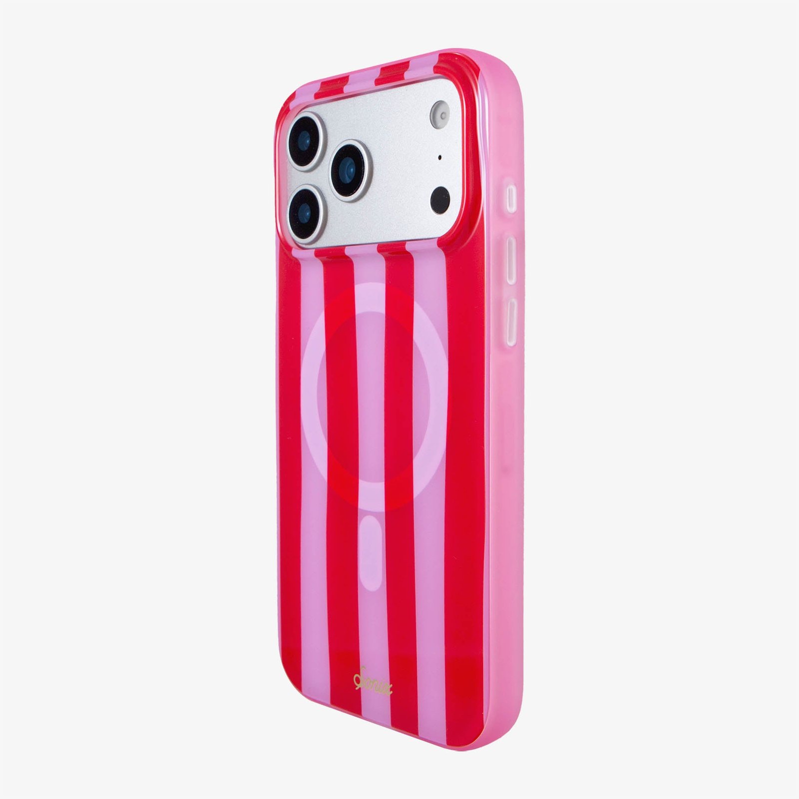 Jelly Stripe MagSafe® Compatible iPhone Case - Pink / Red - Image 3