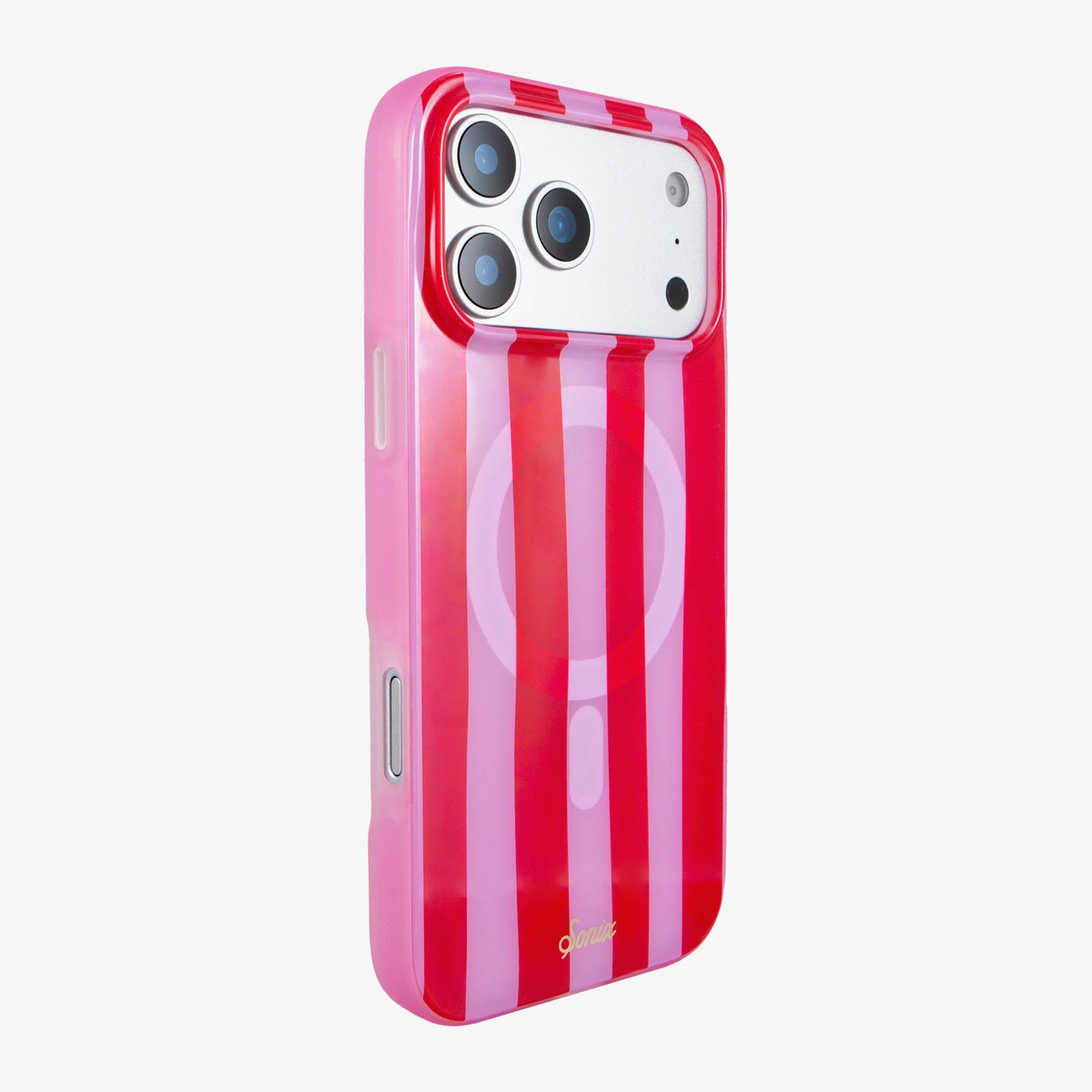 Jelly Stripe MagSafe® Compatible iPhone Case - Pink / Red - Image 2