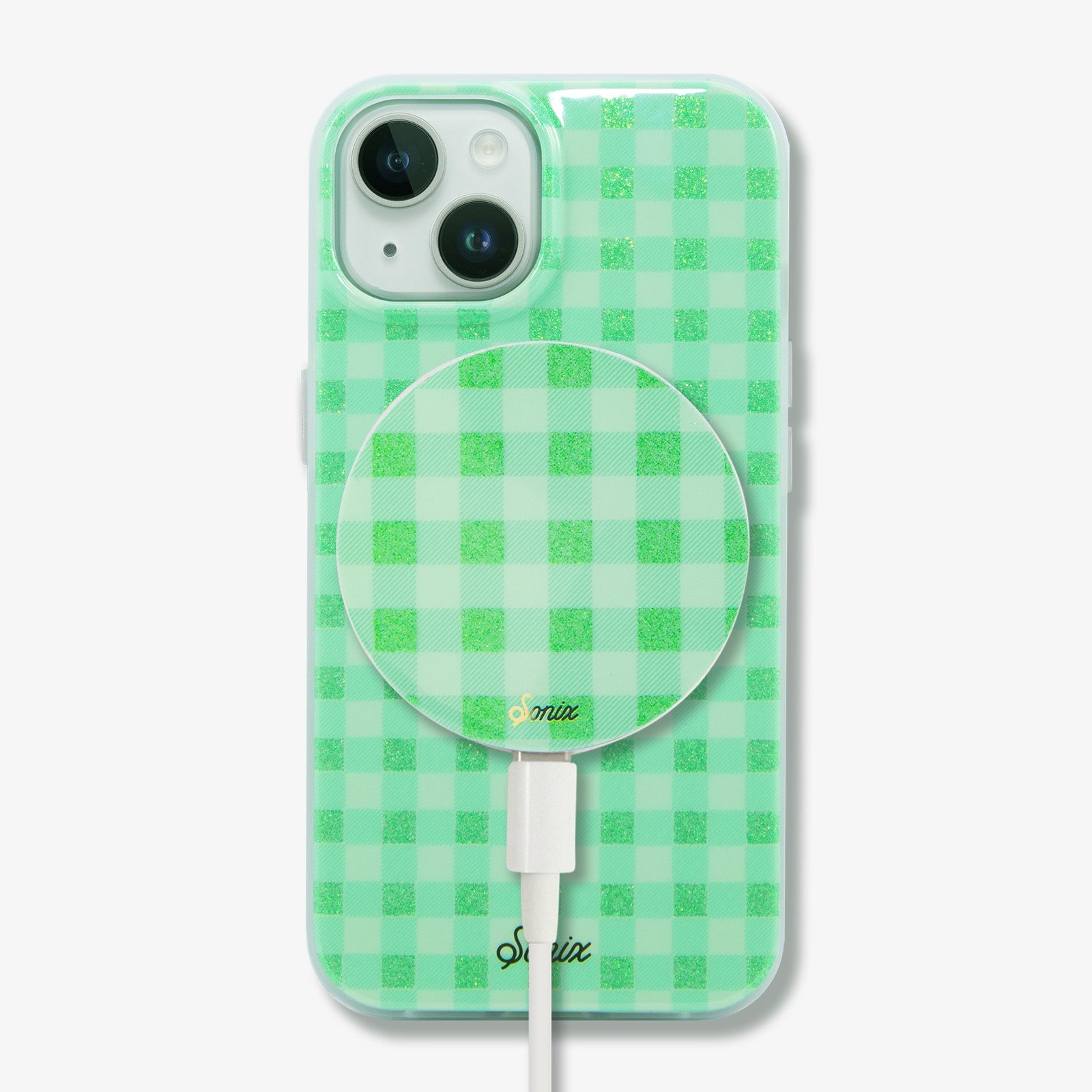 MagLink™ Magnetic Charger - Minty Gingham - Image 4